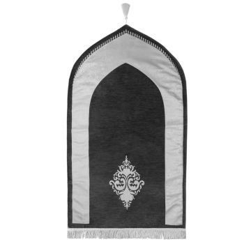 Biyeli/Düz Astarlı Lüks Şönil Seccade Antrasit