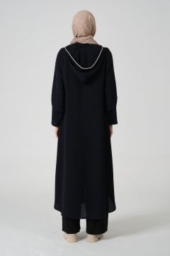 Buhara Kumaş Kapüşonlu Biyeli Ferace