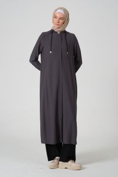 Kapüşonlu Yıldız Giy-Çık Kap Gri - 40