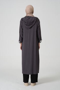 Kapüşonlu Yıldız Giy-Çık Kap Gri - 40