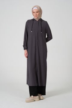 Kapüşonlu Yıldız Giy-Çık Kap Gri - 40