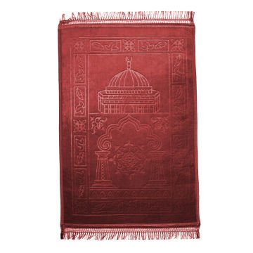 Birinci Kalite İthal Peluş Seccade Bordo