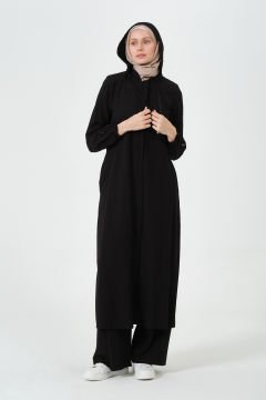 Kapüşonlu Yıldız Giy-Çık Kap Siyah - 48