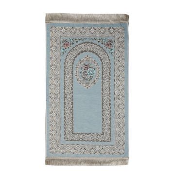 Saçaklı Şönil Çocuk Seccade Bebe Mavi