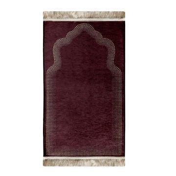 Saçaklı Şönil Çocuk Seccade Bordo