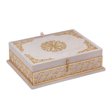 31*24 Cm Neva Rahleli Kuran-ı Kerim Kutusu Pembe