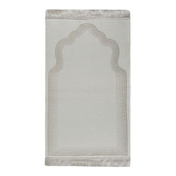 Saçaklı Şönil Çocuk Seccade Krem