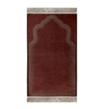 Saçaklı Şönil Çocuk Seccade Kahverengi