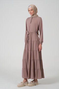 Viskon Kumaş Yıldız Cepli Ferace Pembe - 38