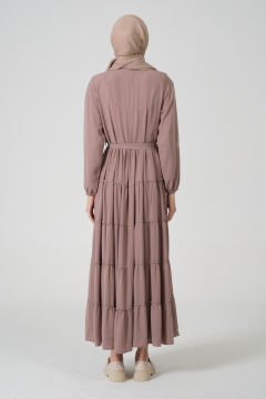Viskon Kumaş Yıldız Cepli Ferace Pembe - 40