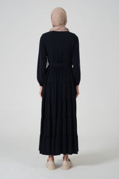 Viskon Kumaş Yıldız Cepli Ferace Siyah - 42