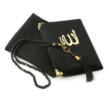 Hediyelik Eşarp Yasin Kitabı Ve Tesbih Seti Siyah
